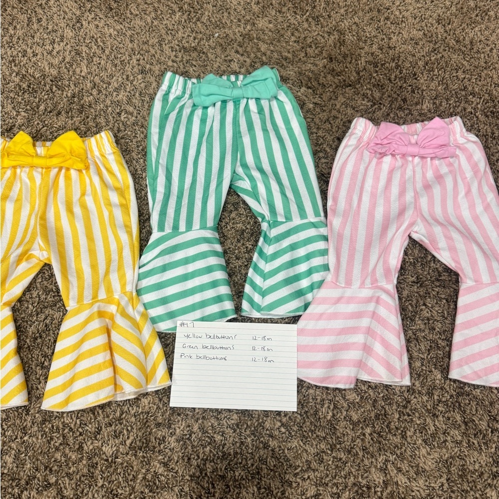 Striped Flared Bell-Bottom Pants Set - Picture 3 of 3